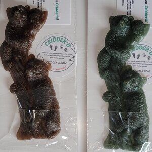 BEARS on Tree DARK GREEN Resin Figurine New collectible animal mountain HANDMADE